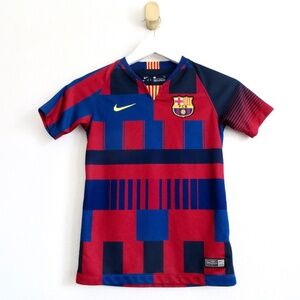 FC Barcelona Jersey Shirt Nike Dri-Fit FCB Blue Red Kids SZ Small